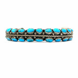 Navajo Snake Eye Sterling Silver Dots Turquoise Bangle