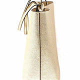 JIMMY CHOO Nine2Five E-W Champagne Metallic Leather Tote