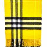 Burberry Cashmere Yellow Black Long 66" Check Scarf