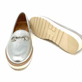 Naturalizer Women's Silver Size 9.5 Leather Horsebit Loafers