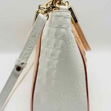 Brahmin Ruby Beige White Croc Embossed Leather Tote