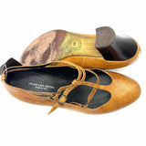 Dries Van Noten Women's Brown Size 39/8.5 T-Strap Leather Pebbled Heels
