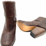rag & bone Women's Brown Size 37.5/7 Block Heel Leather Bootie