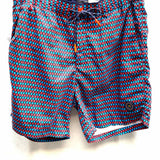 SCOTCH&SODA Men's Blue Red Size M Geometric Pool Shorts