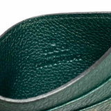 Gucci Zumi Green Card Case Horsebit Pebbled Leather Wallet