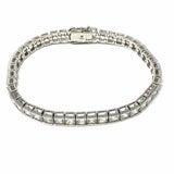 Estate 925 Sterling Silver Tennis 7" Crystal Bracelet