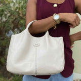 TOD'S Shopping Off White Leather Tote