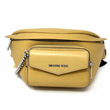Michael Kors LG 2 in 1 Maisie Waist Pack Beige Zip Pebbled Leather Waist Bag