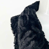 Costa Blanca Women's Black Size M Collared Faux Fur Vest
