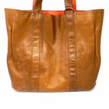 Coach Brown Orange Reversible Leather Tote