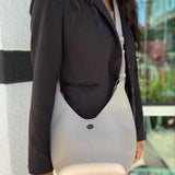 Tory Burch Perry Small Taupe Hobo Pebbled Leather Crossbody