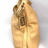 Coach Madison Beige Hobo Pebbled Leather Shoulder Bag