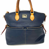 Dooney & Bourke Dillen Navy Top Handle Pebbled Leather Satchel