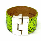 Leigh Elena Leather Silver 7" python Cuff