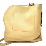 Stuart Weitzman Beige Hobo Leather Shoulder Bag
