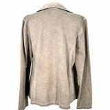 SUZY D Women's Gray Size M Asymmetrical Suedette Jacket