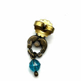 SORRELLI Bronze Tone Blue Dangle Crystal Earrings