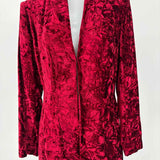 Andrea Polizzi Women's Red Size 4 Crushed Velvet Jacket & Pants Set