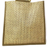 Jute Beige Brown Top Handle Geometric Tote