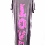 Magnolia Pearl "LOVE" Women's Grey Size One Size T-shirt Distressed Dress
