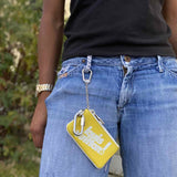LOUIS VUITTON 2021 Everyday Pochette Cles Virgil Leather Yellow Logo Coin Purse