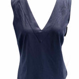 A-K-R-I-S Women's Black Size 10 V-Neck Sleeveless