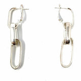 Estate .950 Silver Dangle Chain Earrings