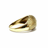 Davidson & Sons size 7 10K Yellow Gold Dome Diamond Florentine Ring