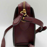 Polo Ralph Lauren Bullion-Patch Burgundy Zip Crest Leather Crossbody