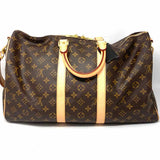 LOUIS VUITTON 2019 Keepall Bandoulier 45 Coated Canvas Brown Monogram Duffle Bag
