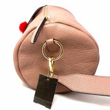 Neuville Pink barrel Pom-pom vegan leather Satchel