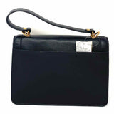 Karl Lagerfeld Black Flap Studded Leather Satchel