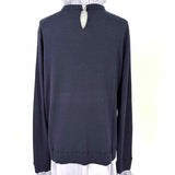 Ted Baker Kaarina Women's Navy Size L Layered Ruffled Sweater