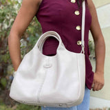 TOD'S Shopping Off White Leather Tote