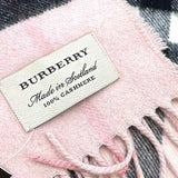 Burberry Cashmere Pink Long 66" Check Scarf