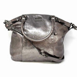 Coach Madison Silver Metallic Leather Satchel