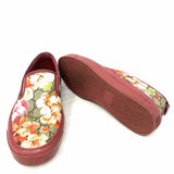 Gucci Blooms Women's Red Gray Size 36.5 Slip on Floral GG Supreme Sneakers