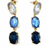 Leith Blue Dangle Linear Crystal Earrings