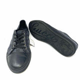 Gucci Miro Soft Men's Charcoal Shoe Size 12 Lace Up Canvas GG Sneakers