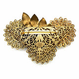 Stanley Hagler Purple Gold Tone Floral Crystal Brooch