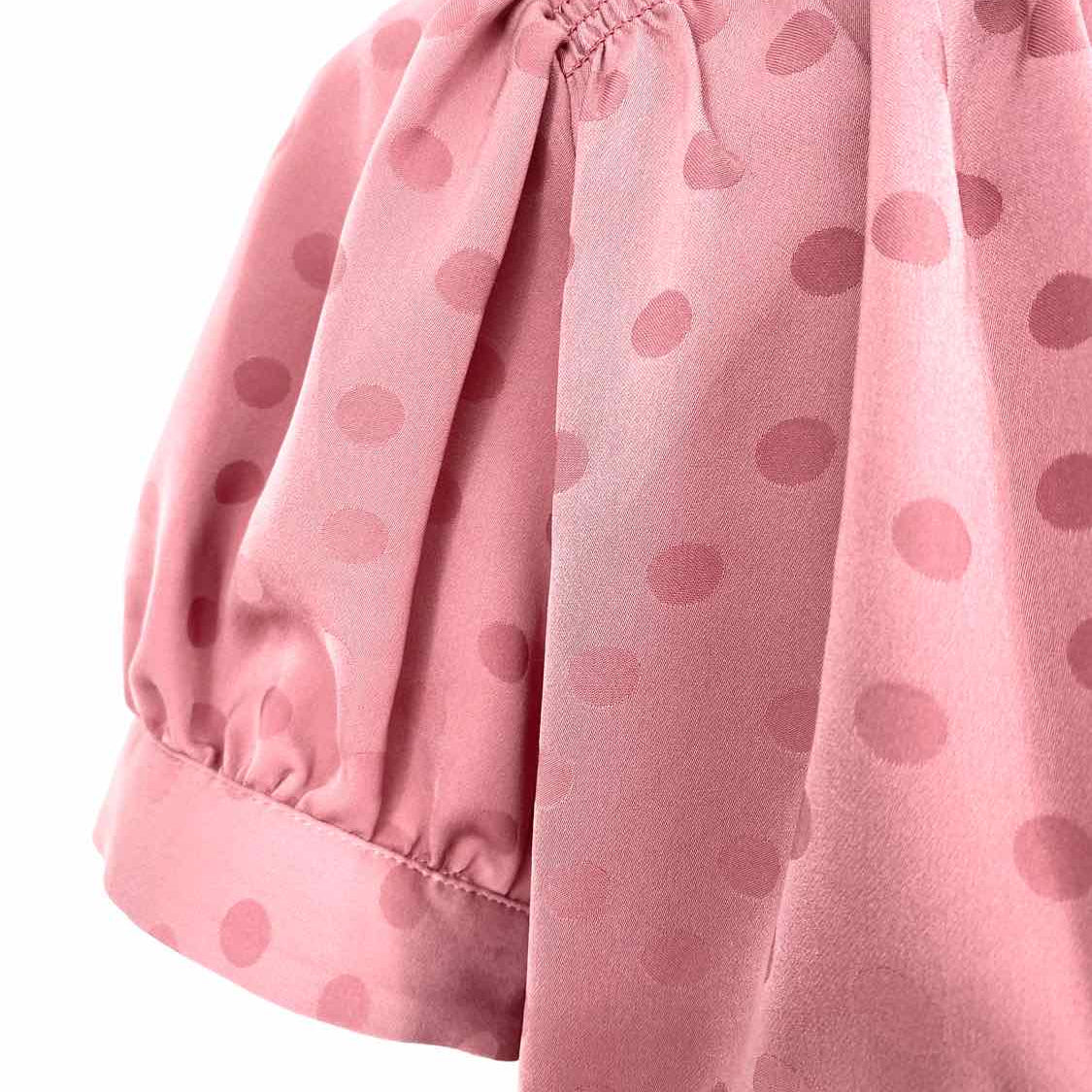 Favorite Daughter Women's Mauve Size S Button Down Polka Dot Short Sleeve Top