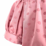 Favorite Daughter Women's Mauve Size S Button Down Polka Dot Short Sleeve Top
