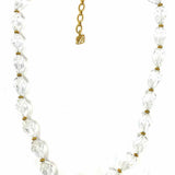 Swarovski Crystals Pave Elongated Egg Bead Pendant Gold Tone 24.25" Necklace