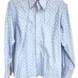 Robert Graham Men's Light Blue Size S Monkey Long Sleeve Shirt