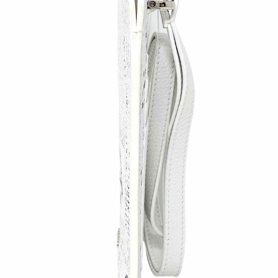 Christian Dior x Daniel Arsham Gray Newspaper Pebbled Leather Phone Holder