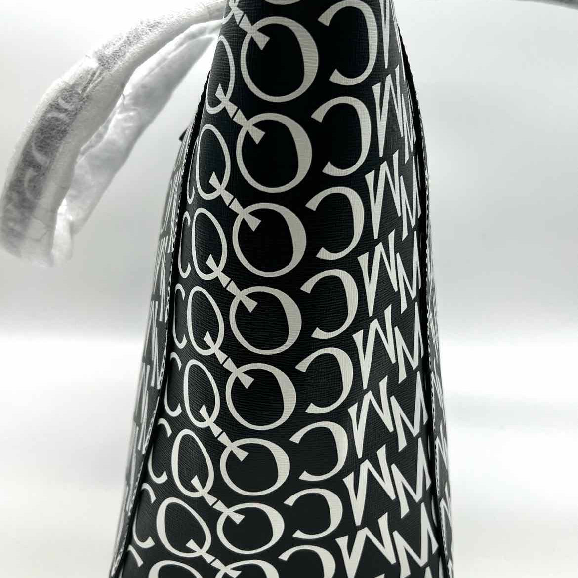 Alexander McQueen McQ Black White Monogram Leather Tote