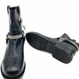 Karl Lagerfeld Women's Black Size 10 Ankle Chainmail Harness Boots