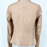 Vince Women's Beige Size S Asymmetrical Leather Jacket