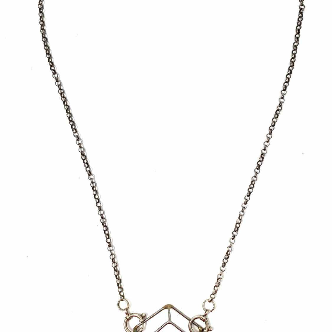 Handmade .925 Sterling Pendant 25.75" Geometric Necklace