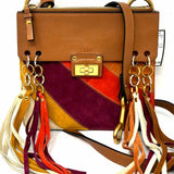 Chloe 2016 Small Jane Fringe Multi-Color Square Patchwork Crossbody